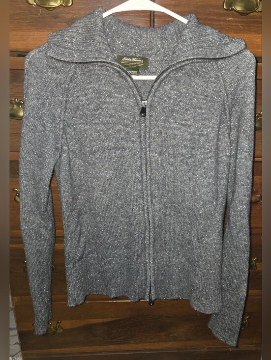 Eddie Bauer Jackets & Blazers - Eddie Bauer Gray Zip-Up Knit Jacket